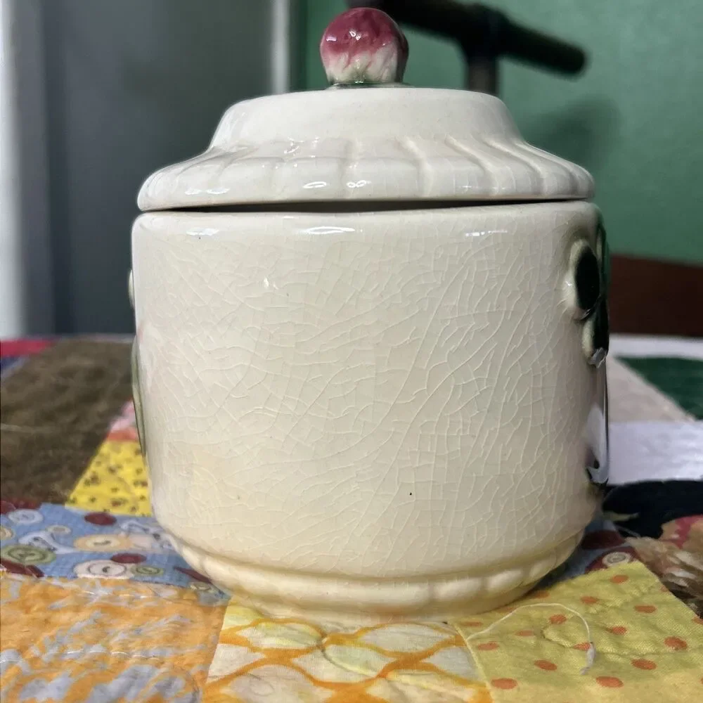 Vintage Brush McCoy Three Leaf Clover Small 5 Inch Canister